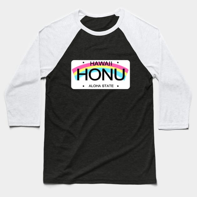 Honu Hawaii License Plate Baseball T-Shirt by Mel's Designs